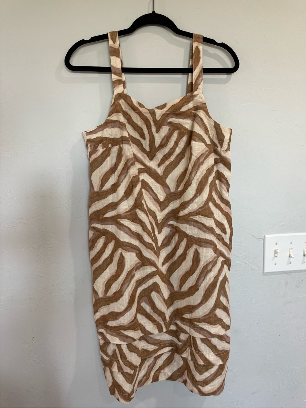 Time and Tru Brown and Cream Zebra-Print Mini Dress